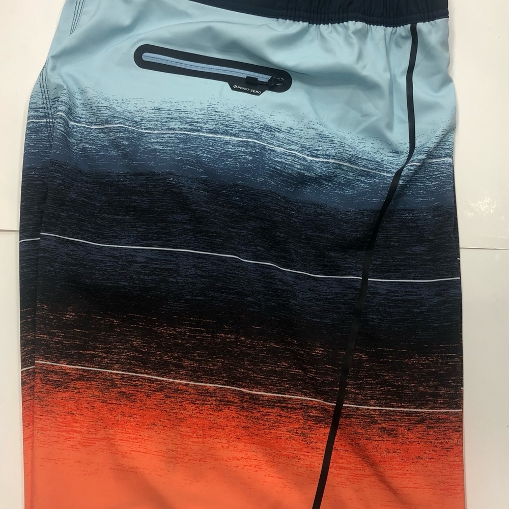 Point Zero Swim Shorts - - Size 3X - Blue & Orange Gradient Design (NWT)